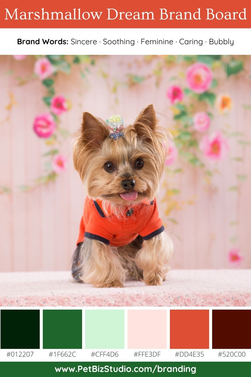 Image of a Botanical Pet Business Colour Palette | Pink Green Professional Palette