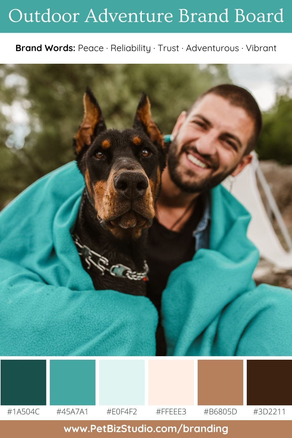 Image of a Natural Pet Brand Colour Palette | Blue Brown Business Palette