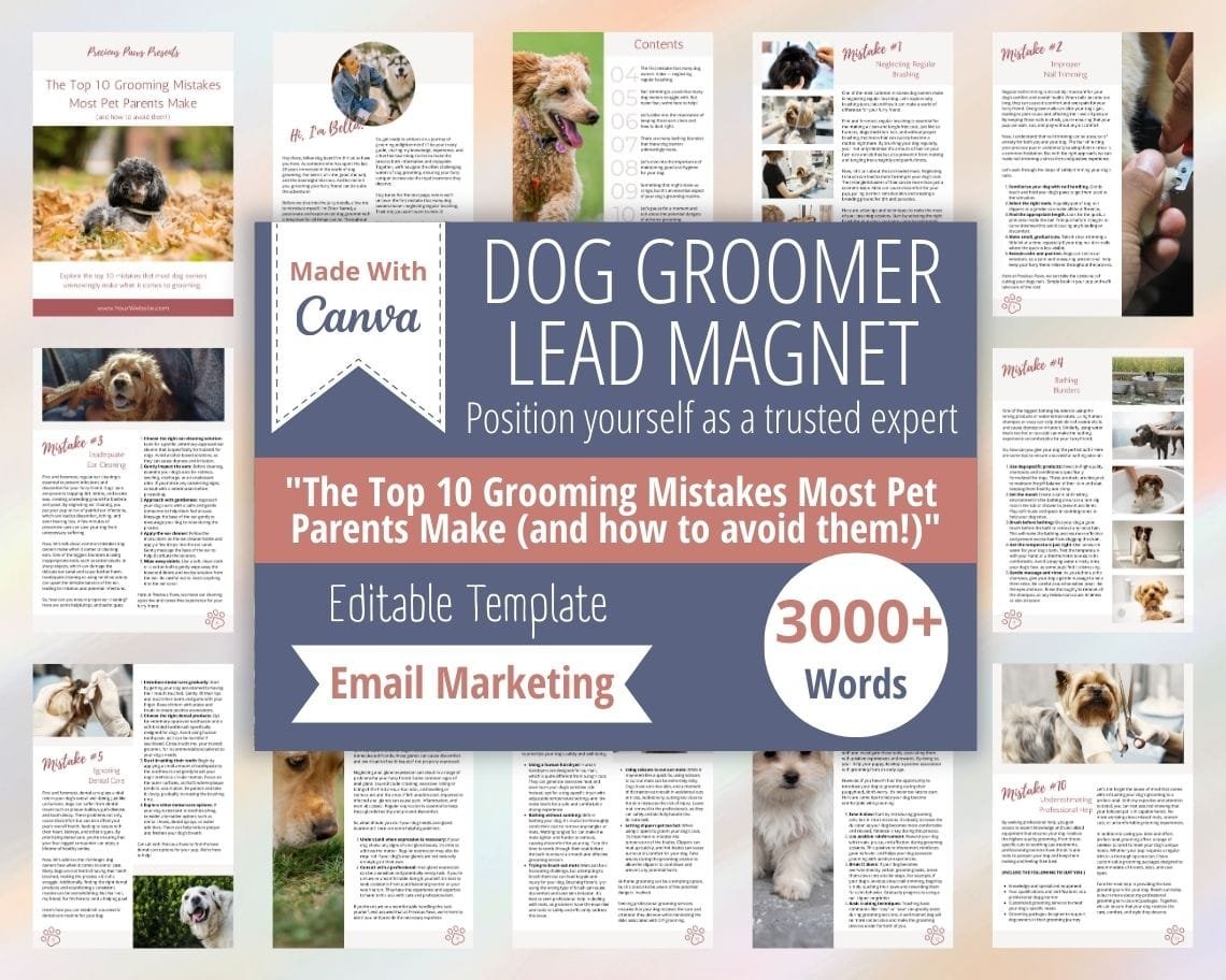 Dog Groomer Lead Magnet - Editable eBook Freebie Template