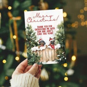 Image of Canva dog walker client Christmas card