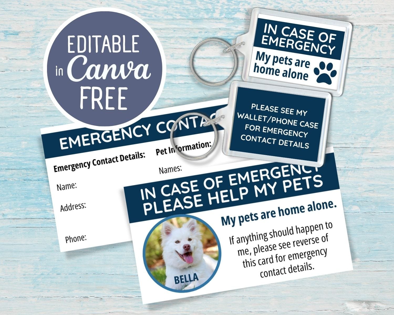 Image of Printable pet emergency cards